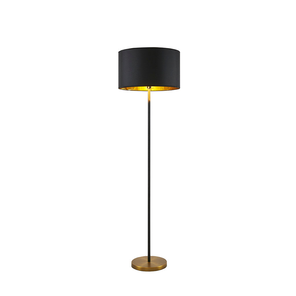 Metal Floor Lamp Black Cotton