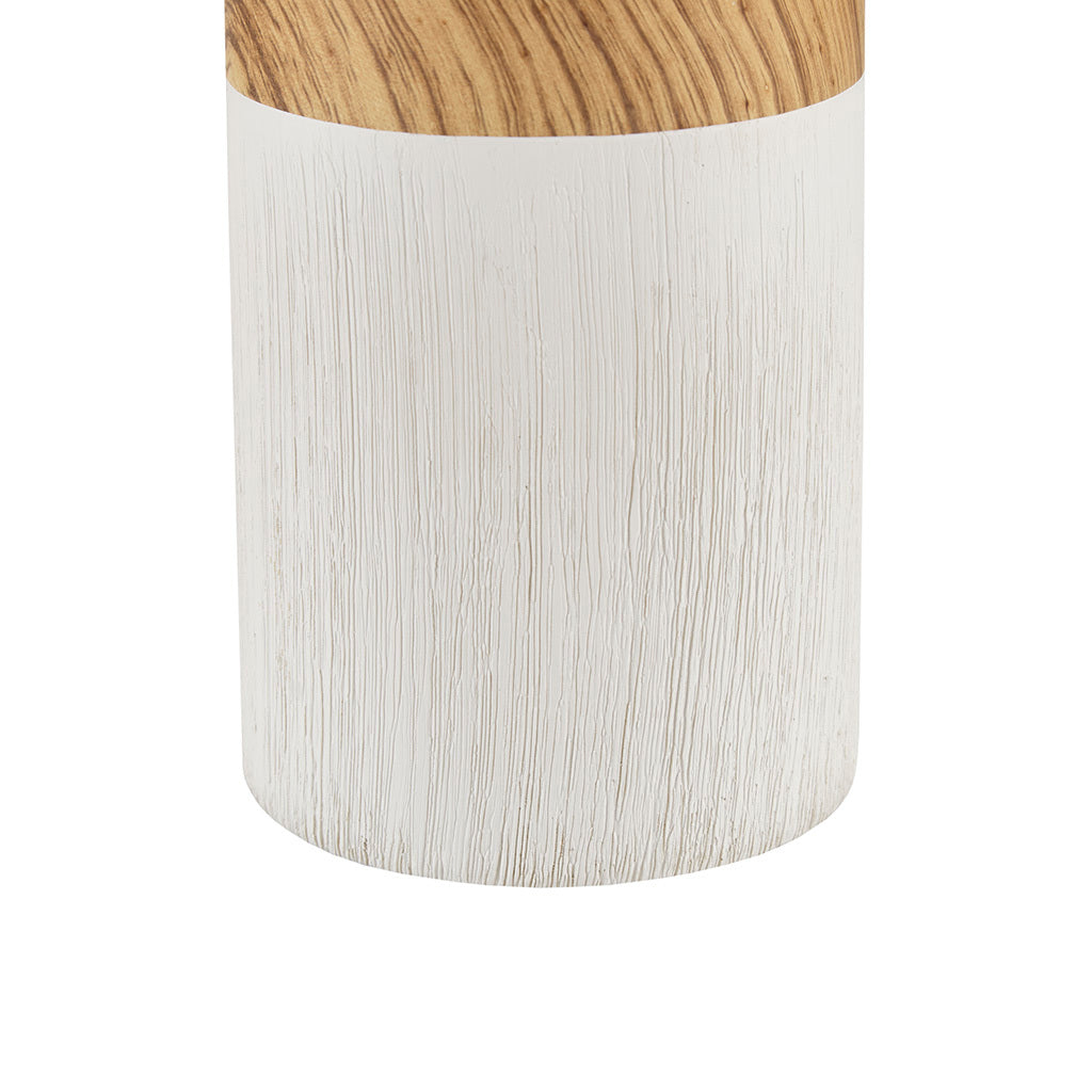 Textured Ceramic Table Lamp White Polyester