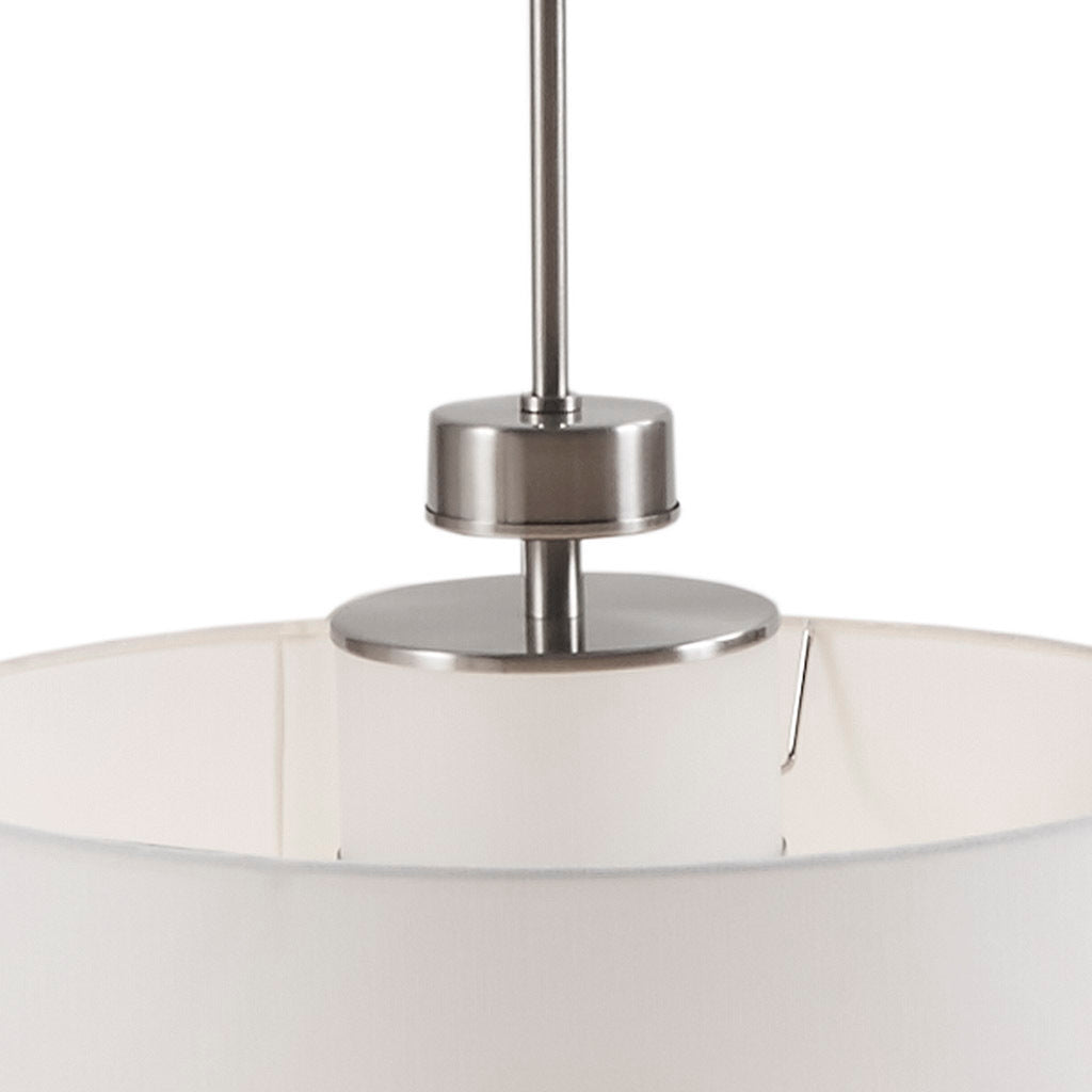 Pacific Metal Pendant With Drum Shade White Cotton