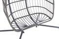2 Person Outdoor Rattan Hanging Chair Patio Wicker Egg Chair Yes Sectional Dark Gray Uv Resistant Frame Water Resistant Cushion Garden & Outdoor American Design,American Traditional 2 Person Seating Group Polyester Rattan