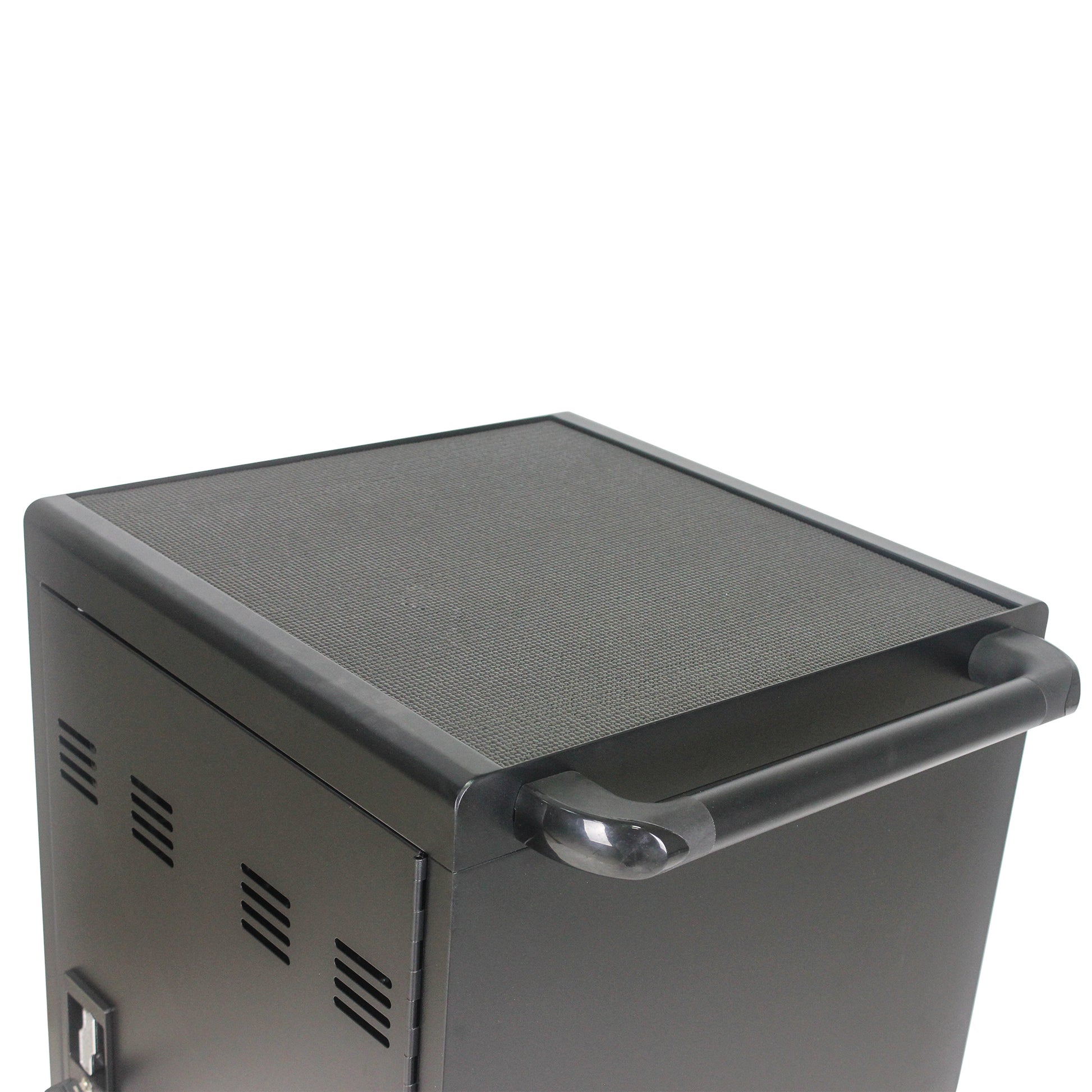 Mobile Charging Cart And Cabinet For Tablets Laptops 30 Device With Combination Lock Black Matt Black Steel