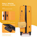 3 Piece Luggage Sets Abs Lightweight Suitcase With Two Hooks, Spinner Wheels, Tsa Lock, 20 24 28 Orange Orange Abs