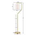 Angular Arched Metal Floor Lamp Gold Polyester