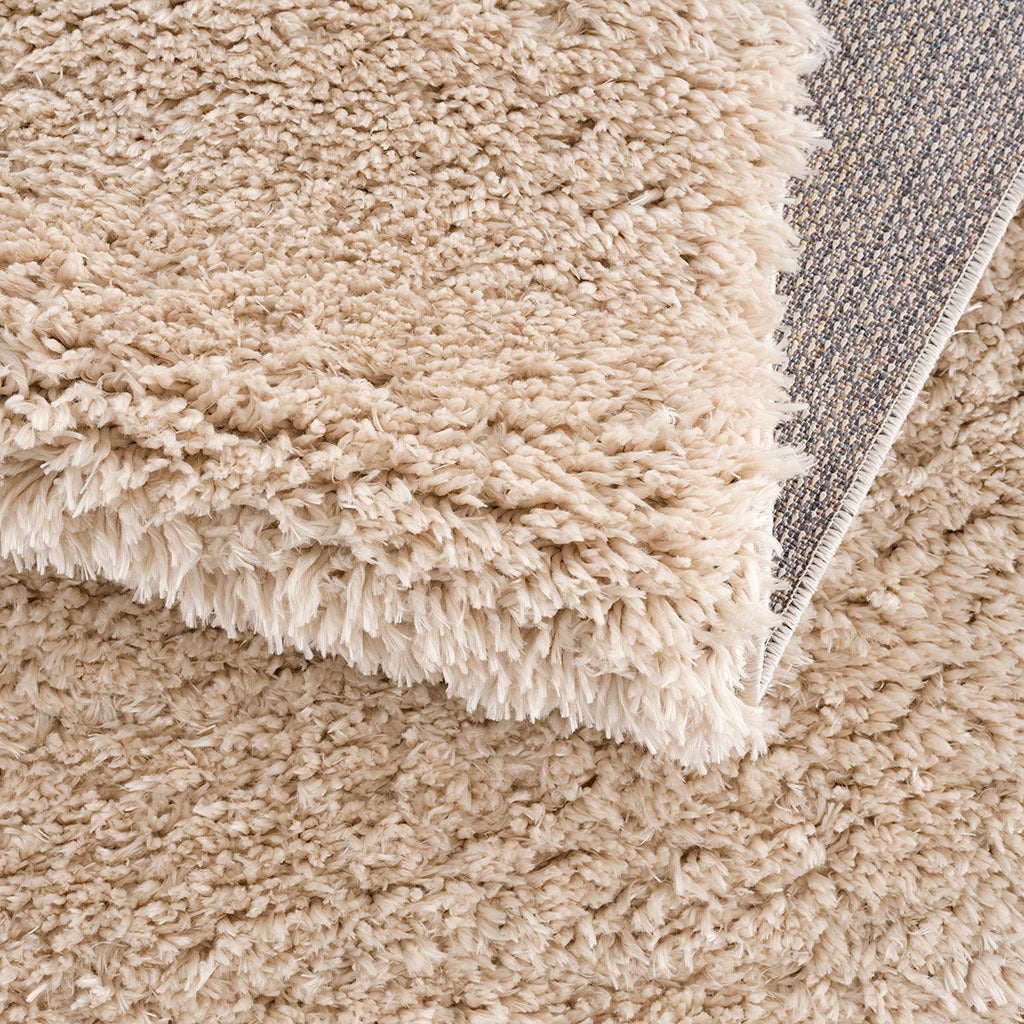 Super Soft Polyester Shag Area Rug Cream Polyester