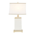 Rectangular Ceramic Table Lamp Ivory Metal