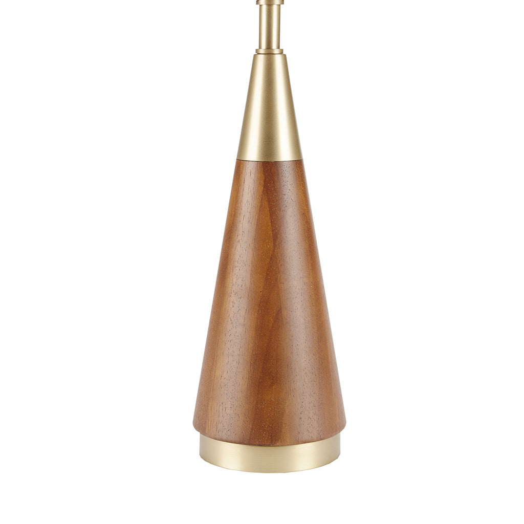 Triangular Table Lamp Gold Brown Polyester