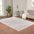 Talas Trellis Area Rug In Cream Cream Polyester