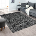 Moroccan Global Woven Area Rug Charcoal Polyester