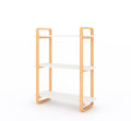 3 Tiers Wood Bookcase, Wall Mount Open Bookshelf Furniture With Solid Wood Frame White Solid Wood Mdf