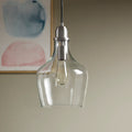 Auburn Bell Shaped Glass Pendant Silver Cotton