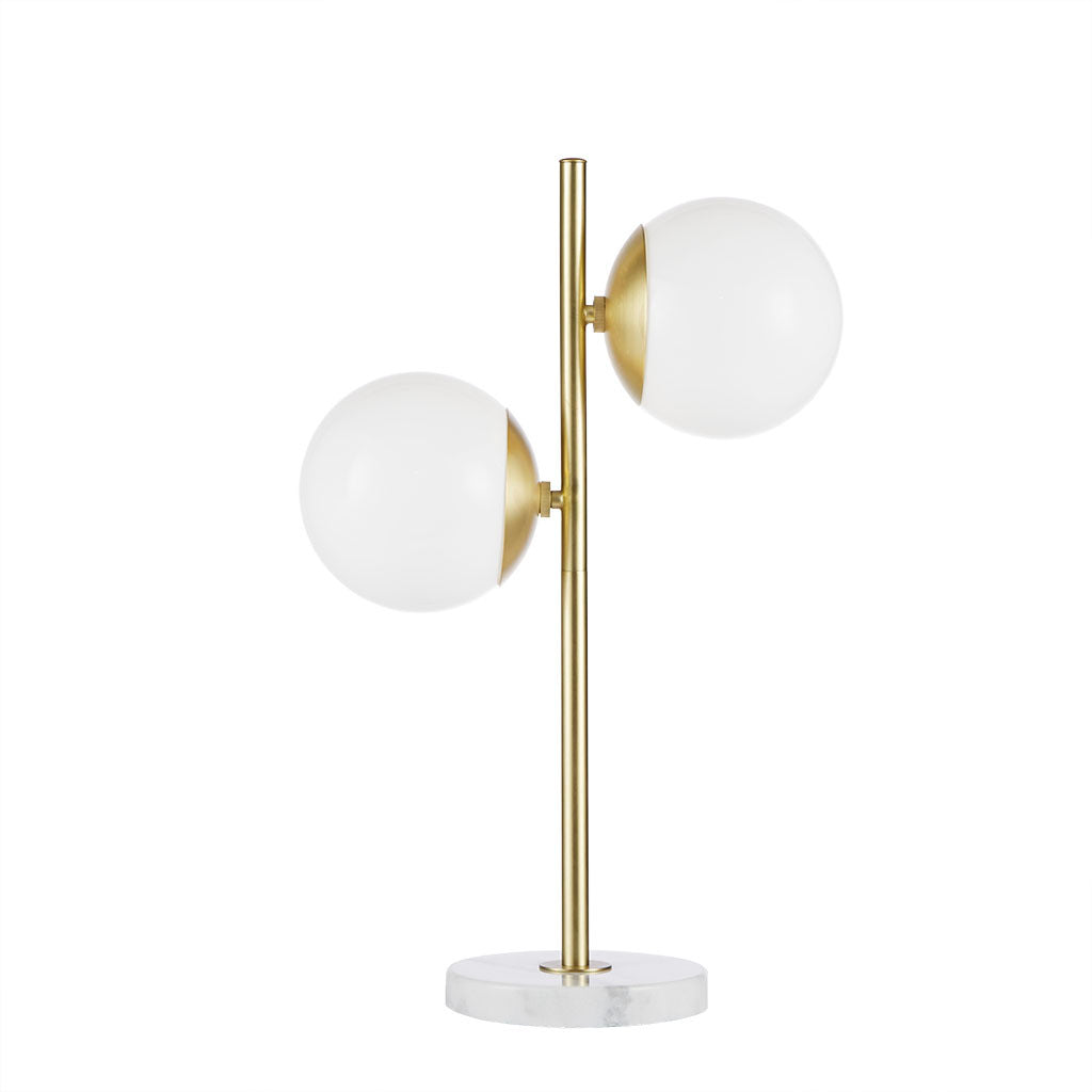 Marble Base Table Lamp Gold Cotton