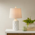 Contour Ceramic Table Lamp Ivory Cotton