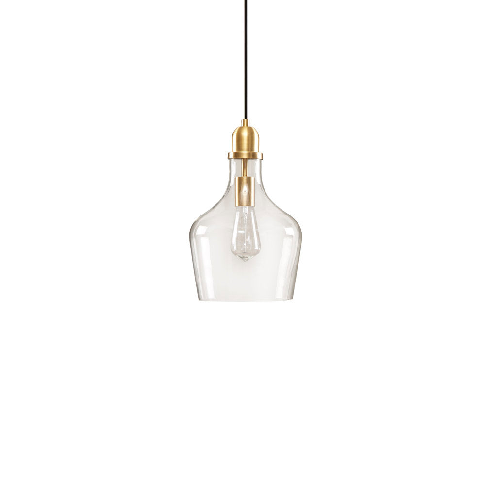 Bell Shaped Glass Pendant Gold Cotton