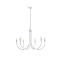 6 Light Metal Chandelier White Iron