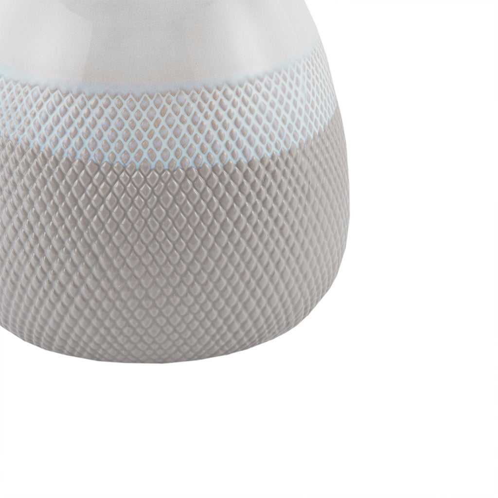 Driggs Ceramic Textured Table Lamp Grey Cotton