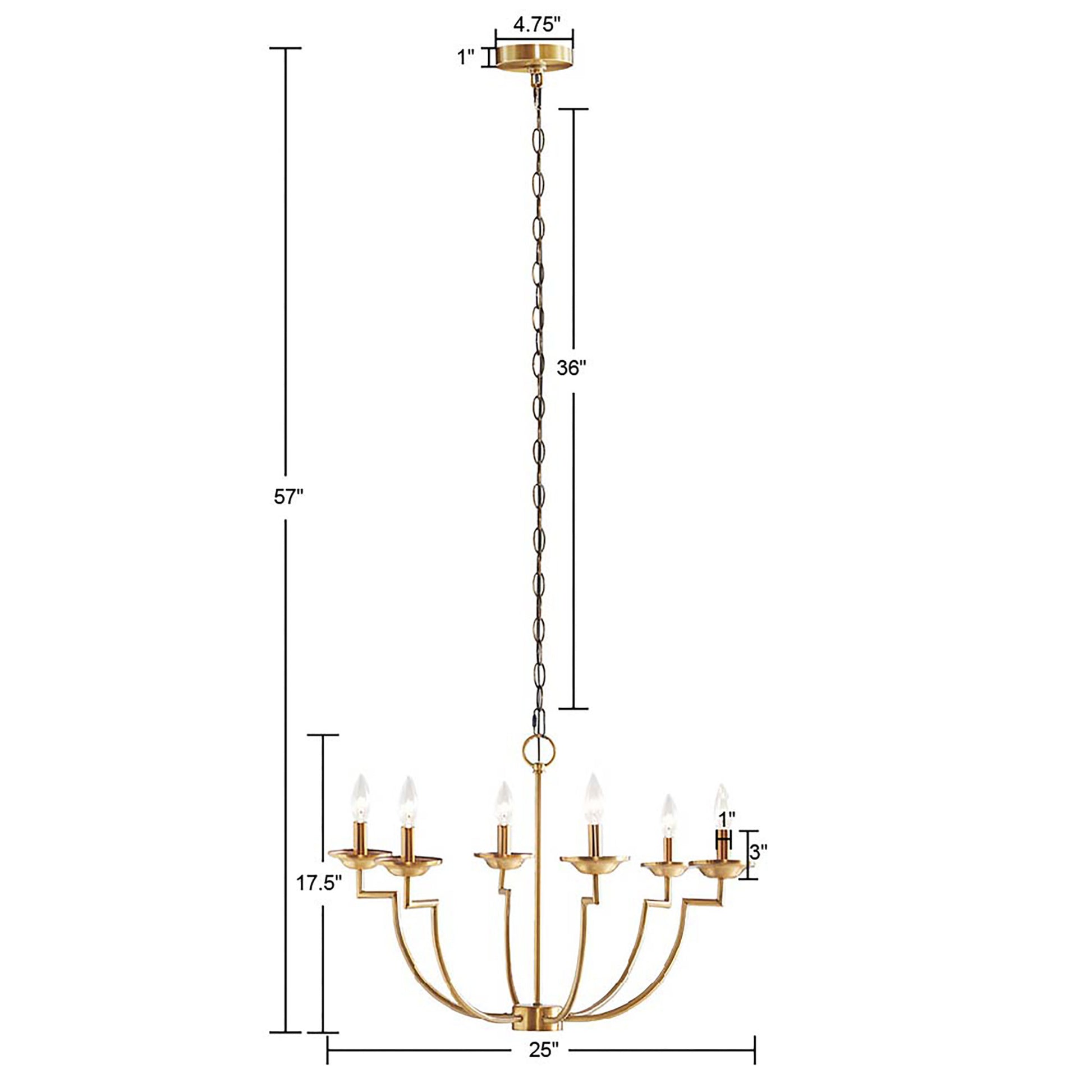 Savor 6 Light Traditional Candelabra Styled Chandelier Gold Cotton