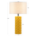 Geometric Ceramic Table Lamp Yellow Polyester