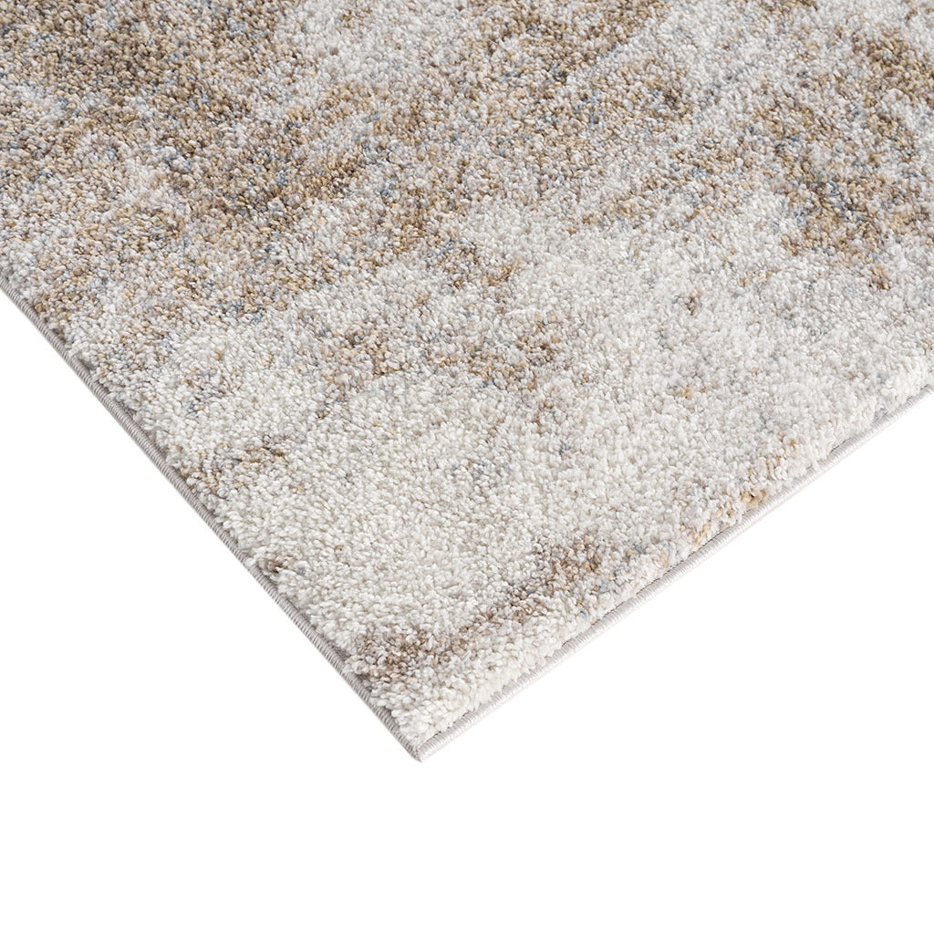 Cozy Shag Abstract Area Rug Grey Cream Polyester