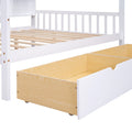 Wooden Full Size House Bed With 2 Drawers,Kids Bed With Storage Shelf, White Expected Arrival Time: 5.15 White Solid Wood