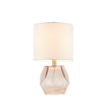 Bella Geometric Glass Table Lamp Pink Cotton