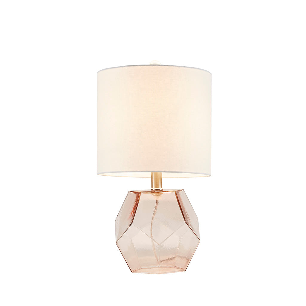 Bella Geometric Glass Table Lamp Pink Cotton