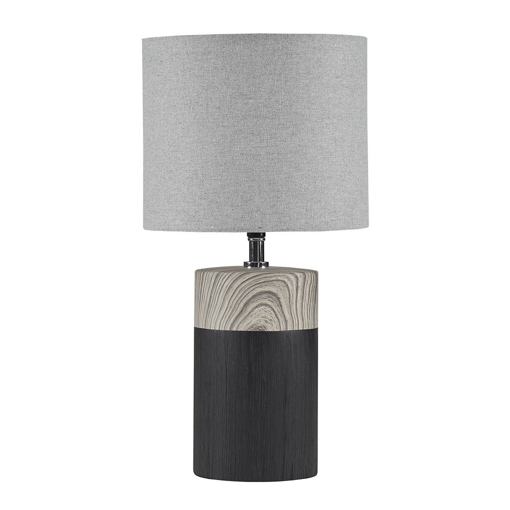 Textured Ceramic Table Lamp Black Polyester