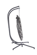 2 Person Outdoor Rattan Hanging Chair Patio Wicker Egg Chair Yes Sectional Dark Gray Uv Resistant Frame Water Resistant Cushion Garden & Outdoor American Design,American Traditional 2 Person Seating Group Polyester Rattan