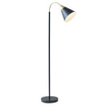 Arched Metal Floor Lamp With Chimney Shade Matte Black Iron