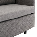 Coolmore Convertible Sleeper Sofa Bed, Modern Velvet Loveseat Couch With Pull Out Bed, Small Beautiful Seat Futon Sofa Bed With Headboard, 2 Pillows & Side Pockets For Living Room Light Grey Linen