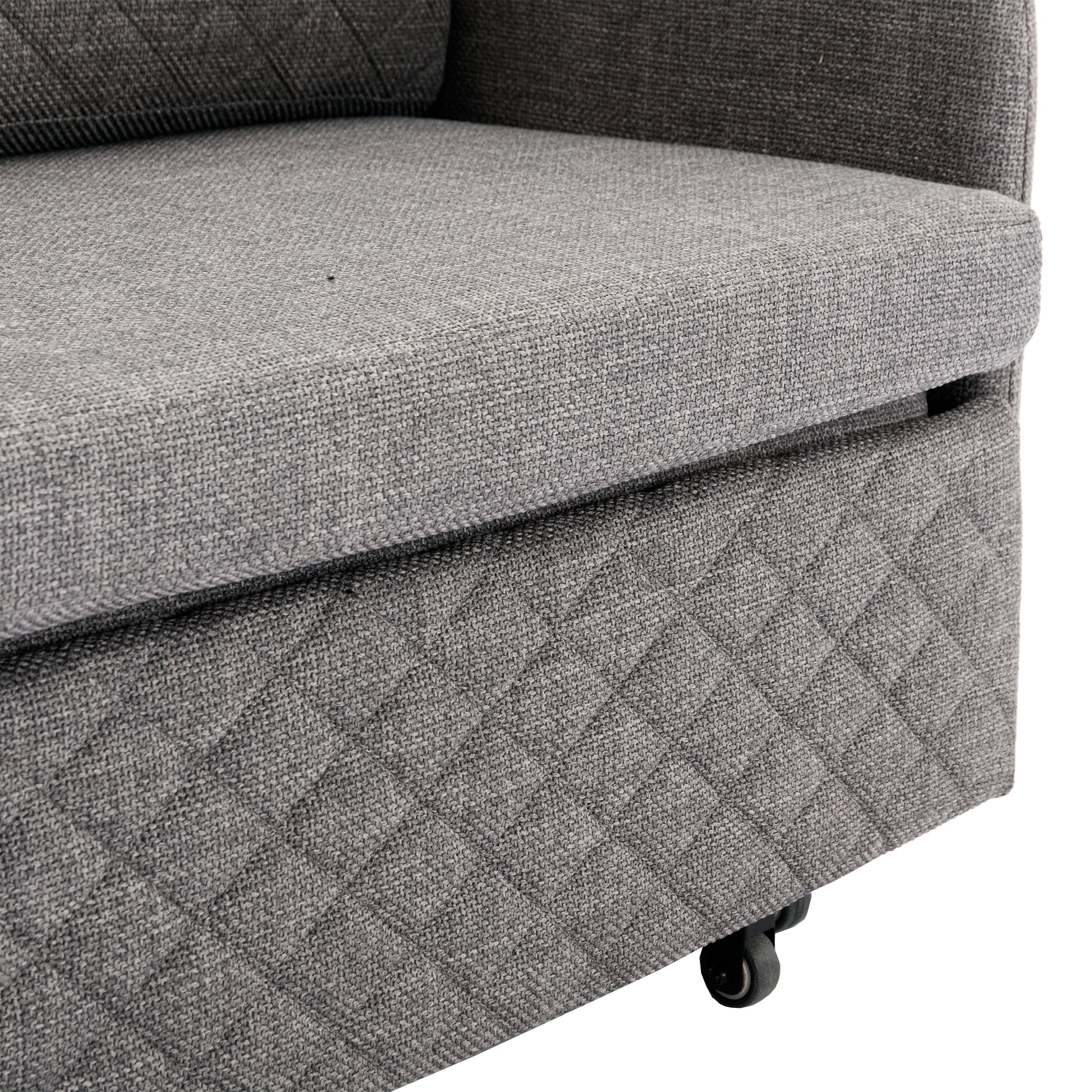 Coolmore Convertible Sleeper Sofa Bed, Modern Velvet Loveseat Couch With Pull Out Bed, Small Beautiful Seat Futon Sofa Bed With Headboard, 2 Pillows & Side Pockets For Living Room Light Grey Linen