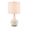 Gypsy Embossed Boho Table Lamp White Cotton