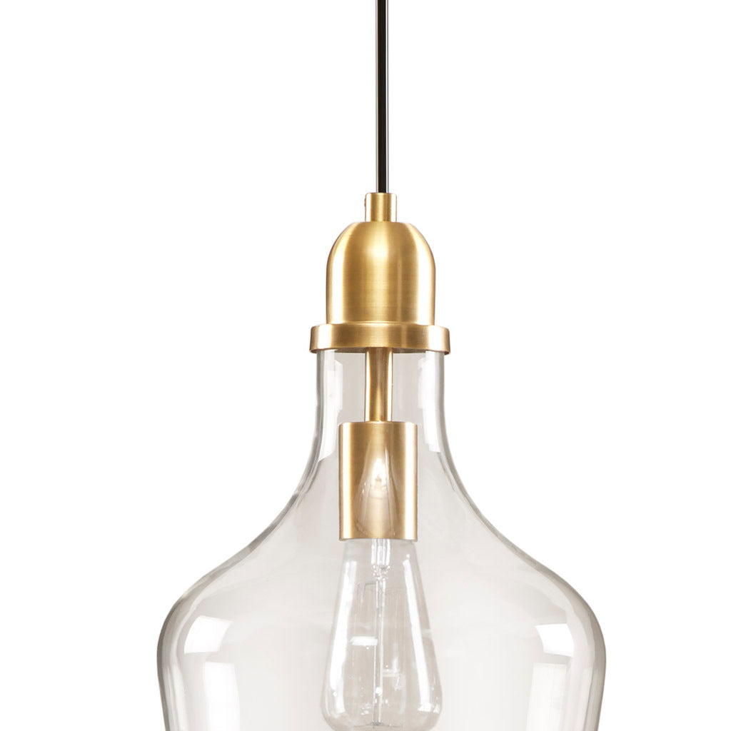 Bell Shaped Glass Pendant Gold Cotton