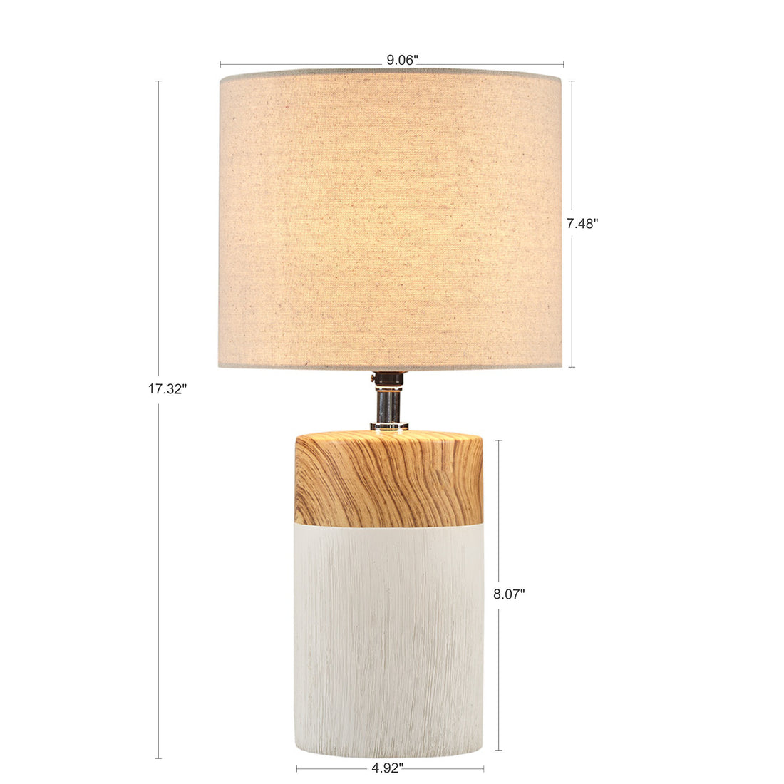 Textured Ceramic Table Lamp White Polyester