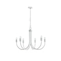 6 Light Metal Chandelier White Iron