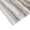 Watercolor Abstract Stripe Woven Area Rug Blue Tan Polyester