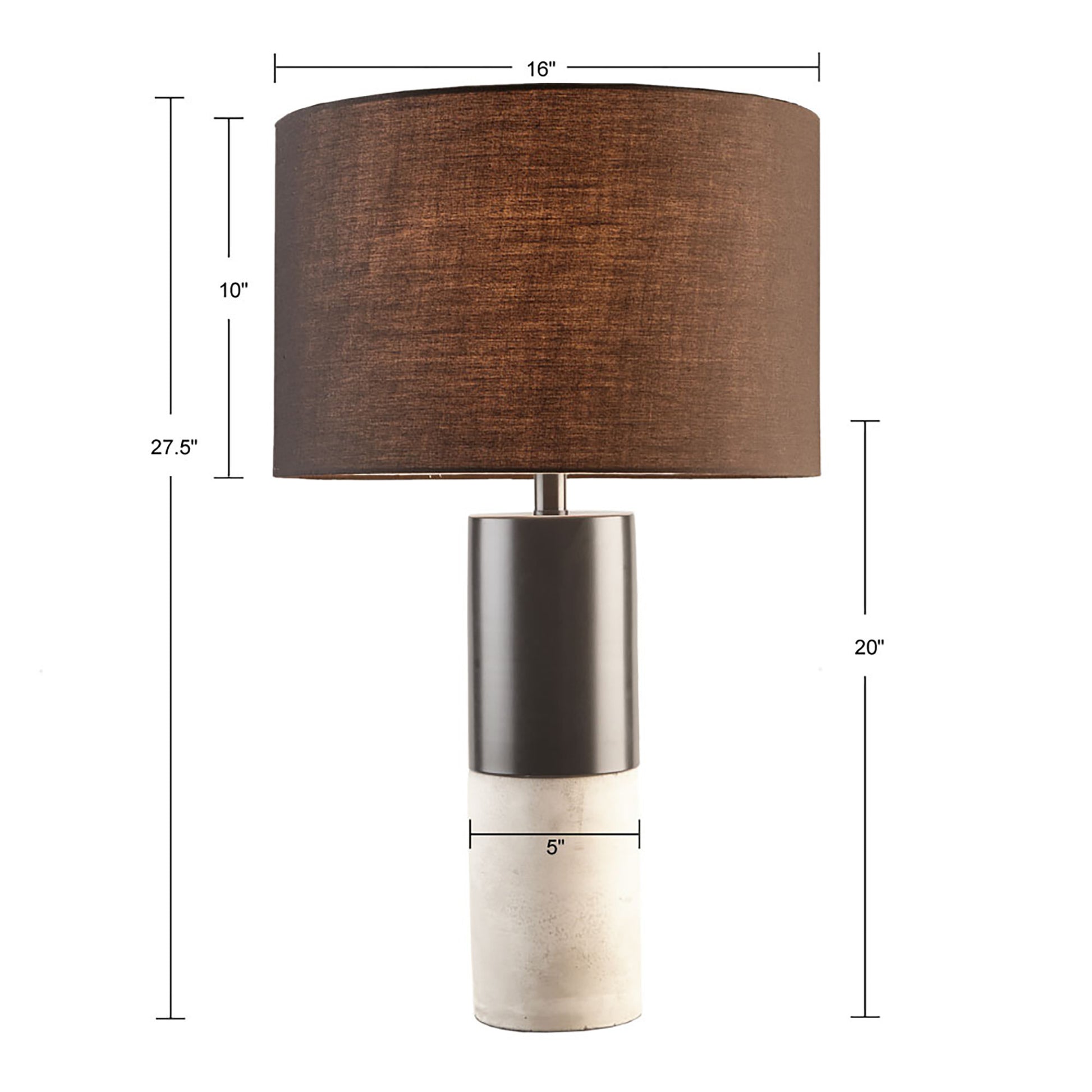 Fulton Concrete Table Lamp Black Cotton