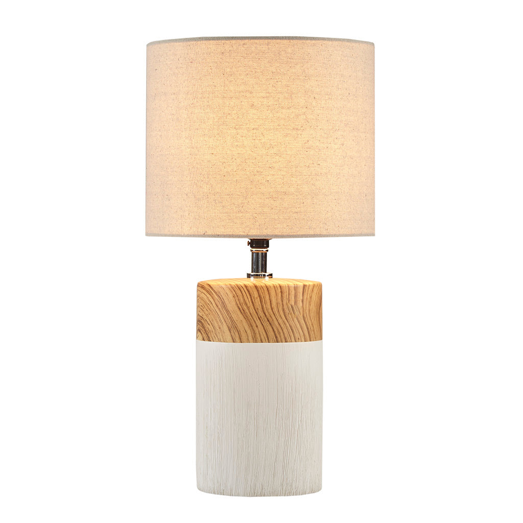 Textured Ceramic Table Lamp White Polyester