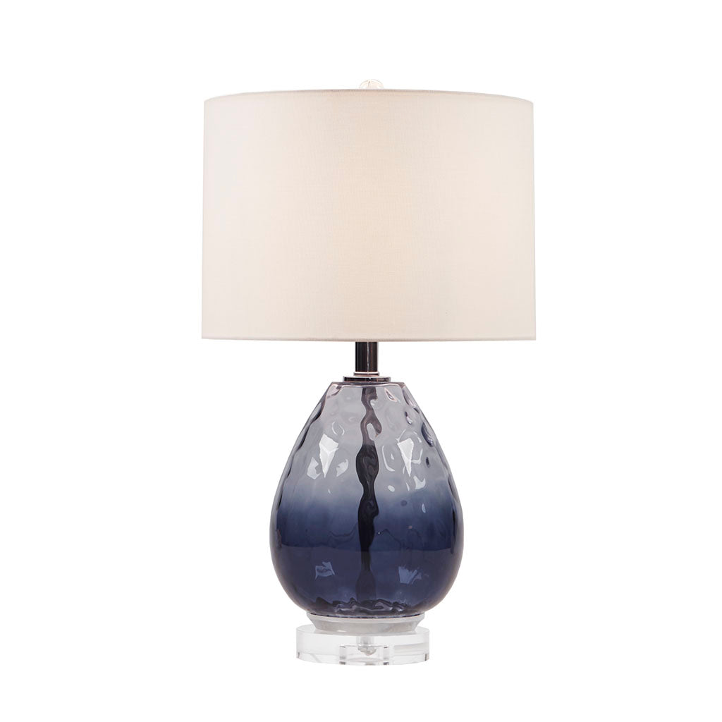 Ombre Glass Table Lamp Dark Blue Cotton