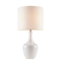 Celine Textured Ceramic Table Lamp White Cotton