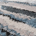 Watercolor Abstract Stripe Woven Area Rug Blue Polypropylene