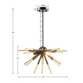 3 Light Spiked Chandelier Gold Matte Black Iron