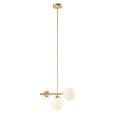 3 Light Chandelier With Frosted Glass Globe Bulbs Gold Iron