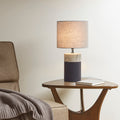 Textured Ceramic Table Lamp Black Polyester