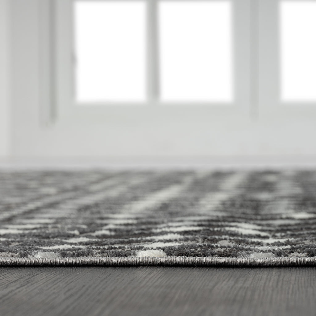 Moroccan Global Woven Area Rug Charcoal Polyester