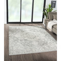 Distressed Medallion Woven Area Rug Cream Grey Polyester