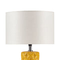 Geometric Ceramic Table Lamp Yellow Polyester