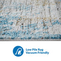 Abstract Area Rug Cream Blue Polyester