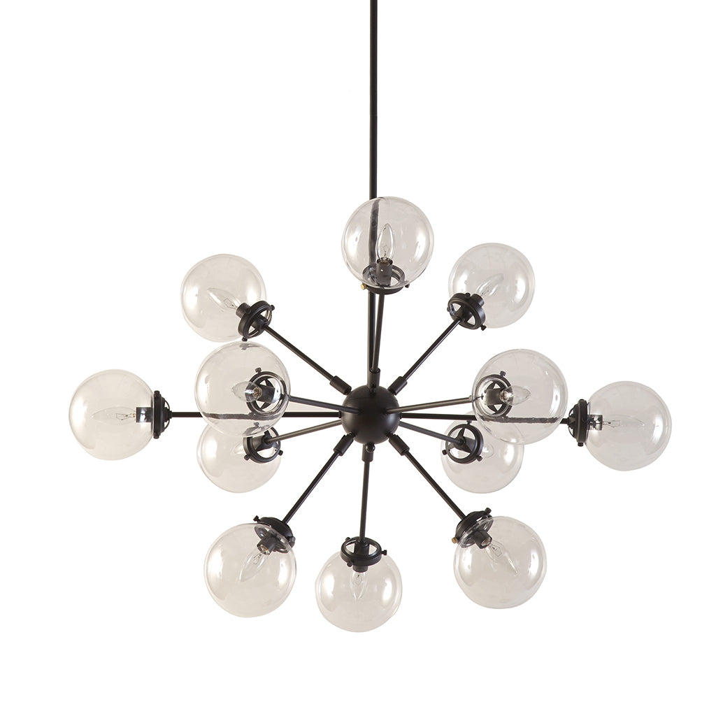 Paige 12 Light Chandelier With Oversized Globe Bulbs Bronze Cotton