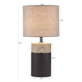 Textured Ceramic Table Lamp Black Polyester