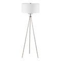 Pacific Tripod Metal Tripod Floor Lamp With Glass Shade Silver Cotton